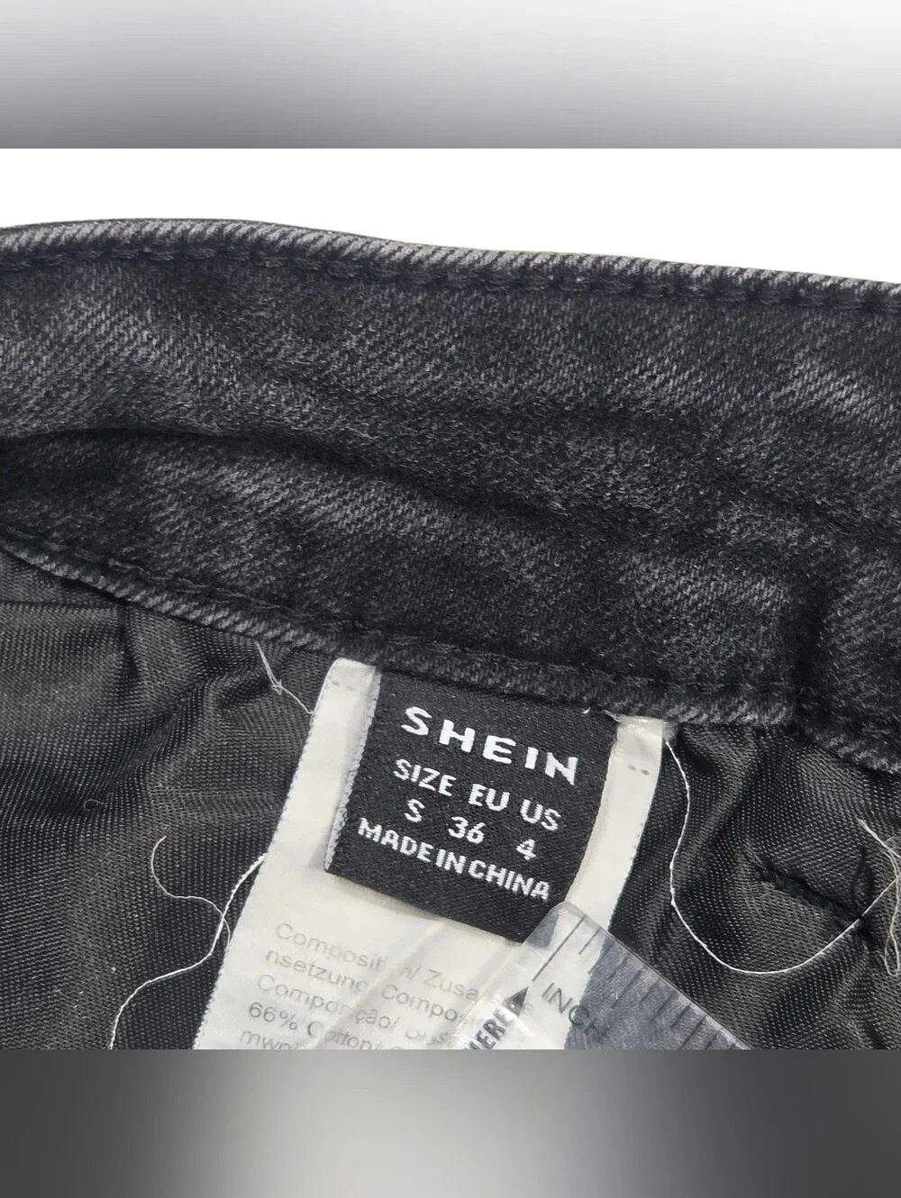 SHEIN Black Ripped Men's Denim Shorts. Size S